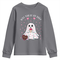 Valentines Ghost Youth Sweatshirt Will You Be My Boo Cute Funny