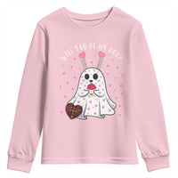 Valentines Ghost Youth Sweatshirt Will You Be My Boo Cute Funny