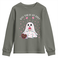 Valentines Ghost Youth Sweatshirt Will You Be My Boo Cute Funny