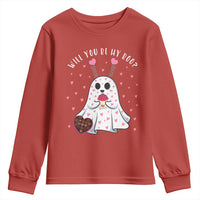Valentines Ghost Youth Sweatshirt Will You Be My Boo Cute Funny