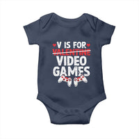 Valentines Day Gamers Baby Onesie V Is For Video Games