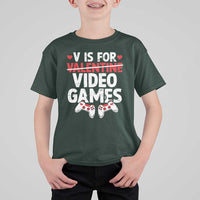 Valentines Day Gamers T Shirt For Kid V Is For Video Games