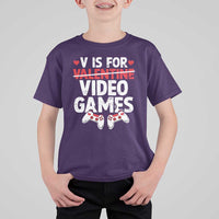 Valentines Day Gamers T Shirt For Kid V Is For Video Games
