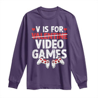 Valentines Day Gamers Long Sleeve Shirt V Is For Video Games