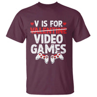 Valentines Day Gamers T Shirt V Is For Video Games