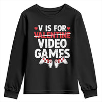 Valentines Day Gamers Youth Sweatshirt V Is For Video Games