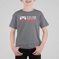 Valentines Day Gamers T Shirt For Kid V Is For Video Games Gamer