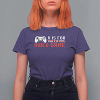 Valentines Day Gamers T Shirt For Women V Is For Video Games Gamer