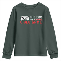 Valentines Day Gamers Youth Sweatshirt V Is For Video Games Gamer