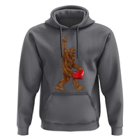 Bigfoot Heart Valentines Day Hoodie Boys Men Kids Love Sasquatch Lovers