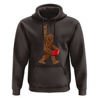 Bigfoot Heart Valentines Day Hoodie Boys Men Kids Love Sasquatch Lovers
