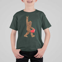 Bigfoot Heart Valentines Day T Shirt For Kid Boys Men Kids Love Sasquatch Lovers