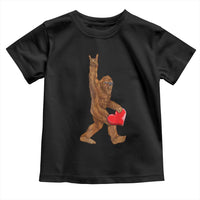Bigfoot Heart Valentines Day Toddler T Shirt Boys Men Kids Love Sasquatch Lovers