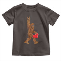 Bigfoot Heart Valentines Day Toddler T Shirt Boys Men Kids Love Sasquatch Lovers