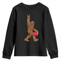 Bigfoot Heart Valentines Day Youth Sweatshirt Boys Men Kids Love Sasquatch Lovers
