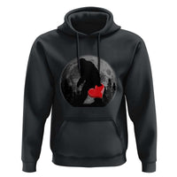 Bigfoot Heart Valentines Day Hoodie Funny Valentine Sasquatch Lovers
