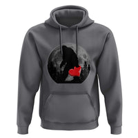 Bigfoot Heart Valentines Day Hoodie Funny Valentine Sasquatch Lovers
