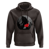Bigfoot Heart Valentines Day Hoodie Funny Valentine Sasquatch Lovers
