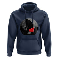 Bigfoot Heart Valentines Day Hoodie Funny Valentine Sasquatch Lovers