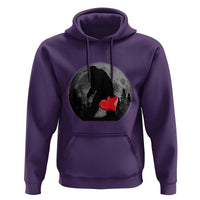 Bigfoot Heart Valentines Day Hoodie Funny Valentine Sasquatch Lovers