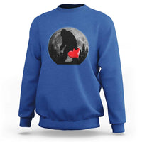 Bigfoot Heart Valentines Day Sweatshirt Funny Valentine Sasquatch Lovers