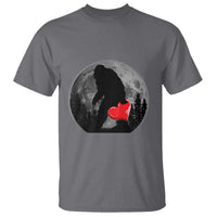 Bigfoot Heart Valentines Day T Shirt Funny Valentine Sasquatch Lovers