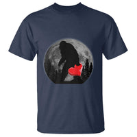 Bigfoot Heart Valentines Day T Shirt Funny Valentine Sasquatch Lovers