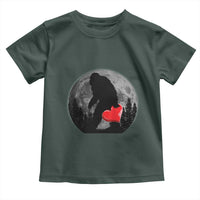 Bigfoot Heart Valentines Day Toddler T Shirt Funny Valentine Sasquatch Lovers