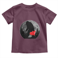 Bigfoot Heart Valentines Day Toddler T Shirt Funny Valentine Sasquatch Lovers