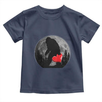 Bigfoot Heart Valentines Day Toddler T Shirt Funny Valentine Sasquatch Lovers