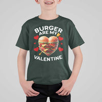 Funny Burger Is My Valentine Valentines Day Heart T Shirt For Kid