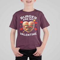 Funny Burger Is My Valentine Valentines Day Heart T Shirt For Kid