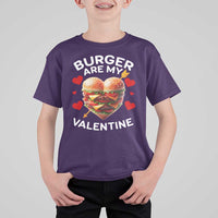 Funny Burger Is My Valentine Valentines Day Heart T Shirt For Kid