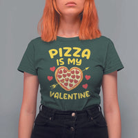 Pizza Is My Valentine Valentines Day Heart Pepperoni Lover T Shirt For Women