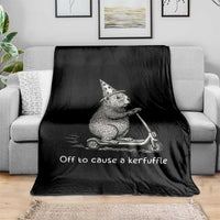 Funny Groundhog Off To Cause A Kerfuffle Throw Blanket - Wonder Print Shop