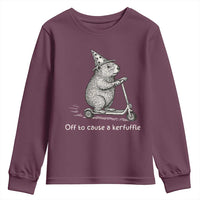 Funny Groundhog Off To Cause A Kerfuffle Youth Sweatshirt - Wonder Print Shop