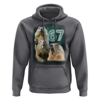 67 Meme Groundhog Hoodie Howling At The Moon Funny Six Seven Meme Ground Hog Day - Wonder Print Shop