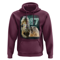 67 Meme Groundhog Hoodie Howling At The Moon Funny Six Seven Meme Ground Hog Day - Wonder Print Shop