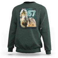67 Meme Groundhog Sweatshirt Howling At The Moon Funny Six Seven Meme Ground Hog Day - Wonder Print Shop