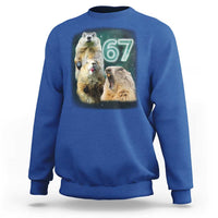 67 Meme Groundhog Sweatshirt Howling At The Moon Funny Six Seven Meme Ground Hog Day - Wonder Print Shop