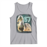 67 Meme Groundhog Tank Top Howling At The Moon Funny Six Seven Meme Ground Hog Day - Wonder Print Shop