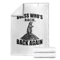 Funny Groundhog Day Throw Blanket Retro Guess Whos Back - Wonder Print Shop