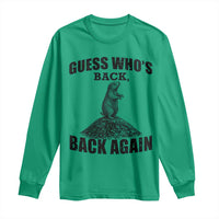 Funny Groundhog Day Long Sleeve Shirt Retro Guess Whos Back - Wonder Print Shop