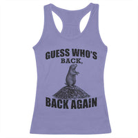 Funny Groundhog Day Racerback Tank Top Retro Guess Whos Back - Wonder Print Shop