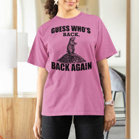 Funny Groundhog Day T Shirt For Women Retro Guess Whos Back - Wonder Print Shop