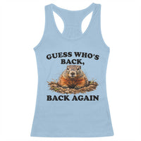 Groundhog Day Racerback Tank Top Funny Woodchuck Guess Whos Back - Wonder Print Shop
