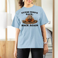 Groundhog Day T Shirt For Women Funny Woodchuck Guess Whos Back - Wonder Print Shop