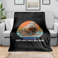 Groundhog Day Throw Blanket Retro Vintage Funny Woodchuck Guess Whos Back - Wonder Print Shop