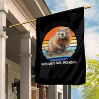 Groundhog Day Garden Flag Retro Vintage Funny Woodchuck Guess Whos Back - Wonder Print Shop