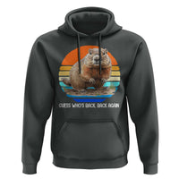Groundhog Day Hoodie Retro Vintage Funny Woodchuck Guess Whos Back - Wonder Print Shop